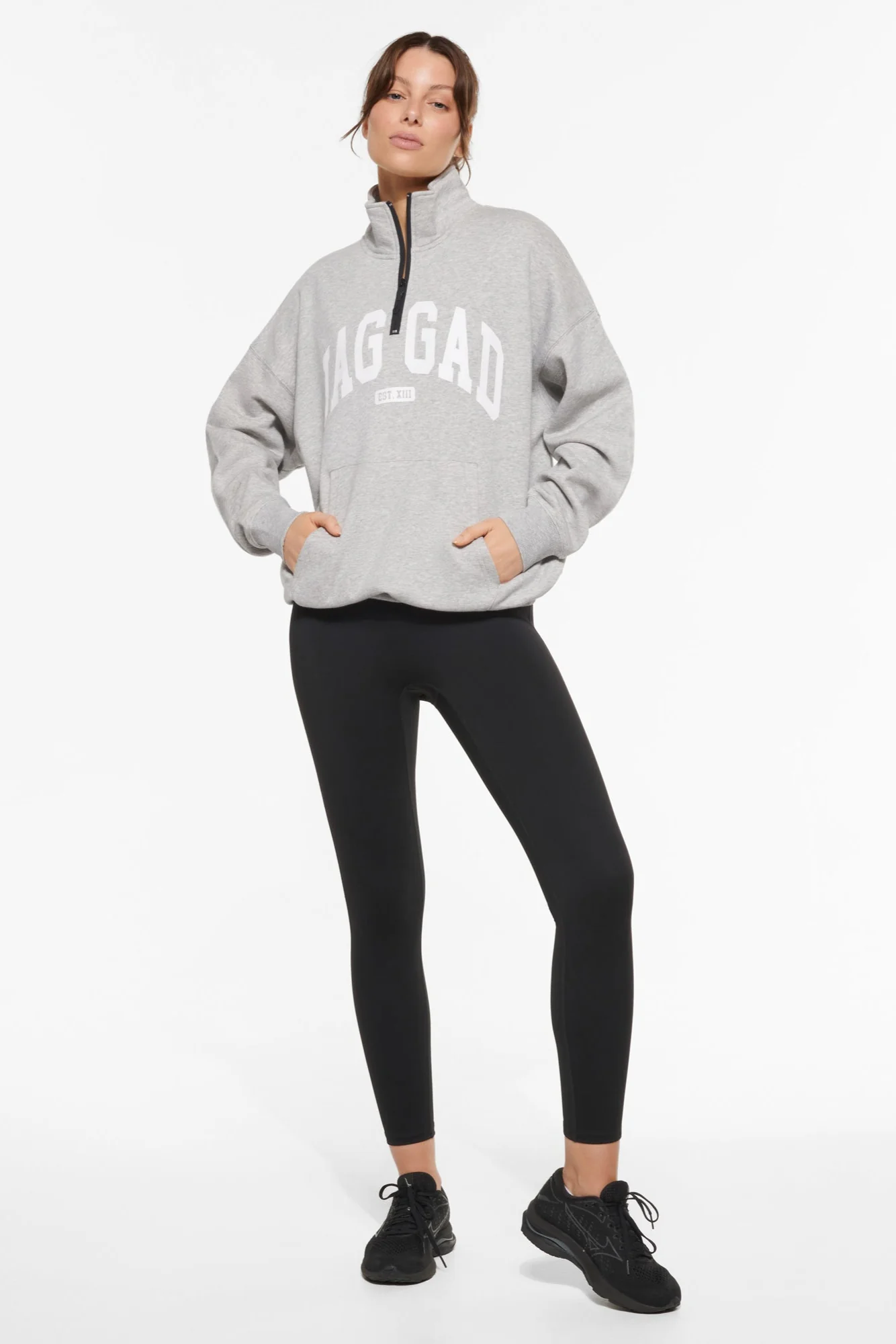 STUDIO HALF-ZIP SWEATER GREY - Image 6